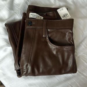 Curve Love A&F Vegan Leather 90s Straight Ultra High Rise